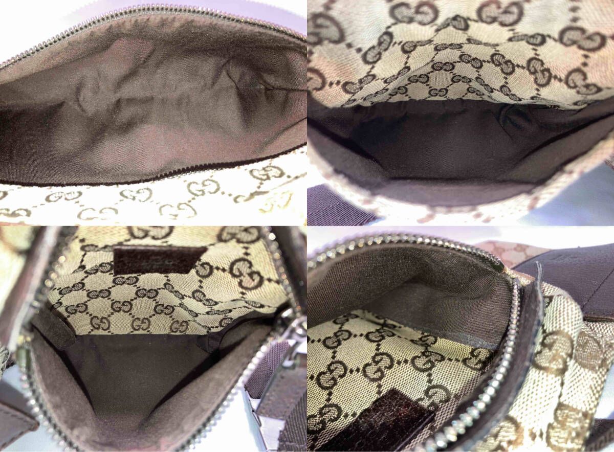 GUCCI グッチ GGキャンバス ボディバッグ ウエストバッグ バッグ キャンバス×レザー ベージュ 28566 2123 DECORATOM_COM_BR