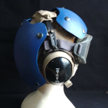 米軍実物 放 ESSゴーグル-耐衝撃デッキクルーヘルメット ブルー ヘルメット 個人装備 ミリタリー