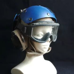 米軍実物 放 ESSゴーグル-耐衝撃デッキクルーヘルメット ブルー