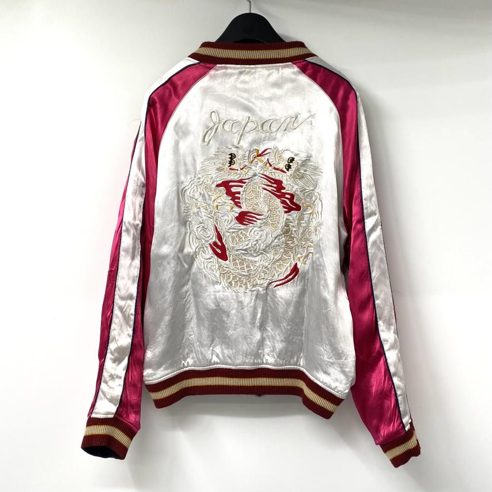 色移り有 梵殷 龍 刺繍 リバーシブルスカジャン レッド シルバー ファイン 17