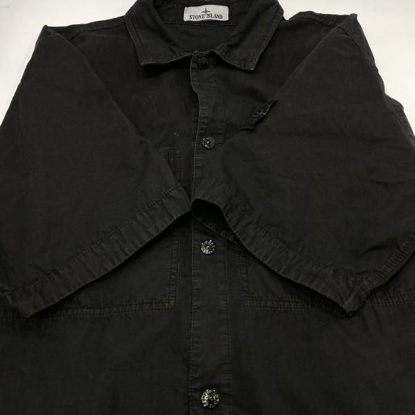  STONE ISLAND Cotton Canvas Shirt ブラック size XL ストーンアイランド 24 その他 半袖シャツ