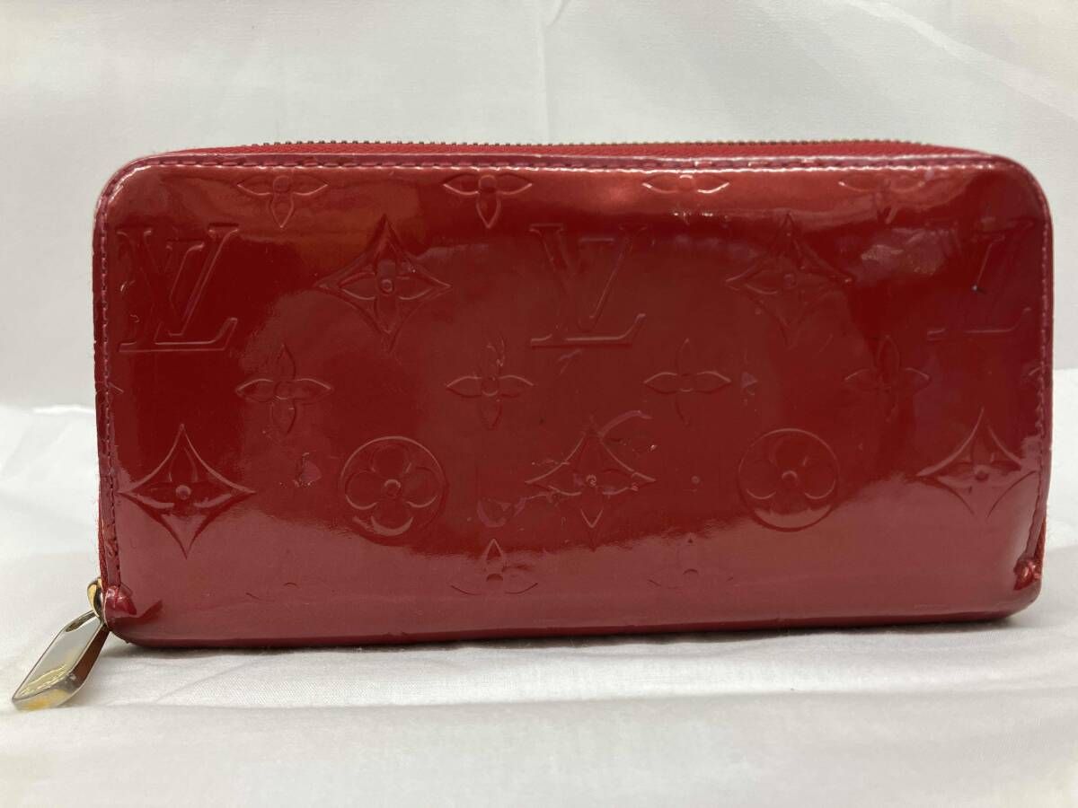 LOUIS VUITTON ルイヴィトン ヴェルニ 長財布 ラウンドファスナー 財布 レッド CA1089