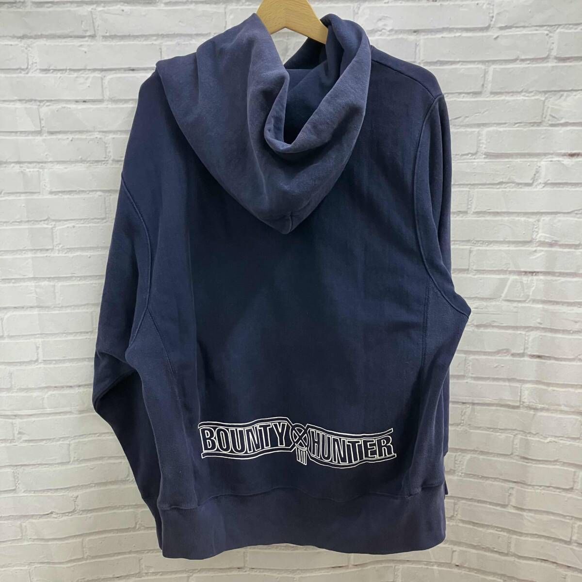 BOUNTY HUNTER バウンティーハンター パーカー 00s 初期 リバース型 ロゴフーディー 古着 サイズ不明 ネイビー