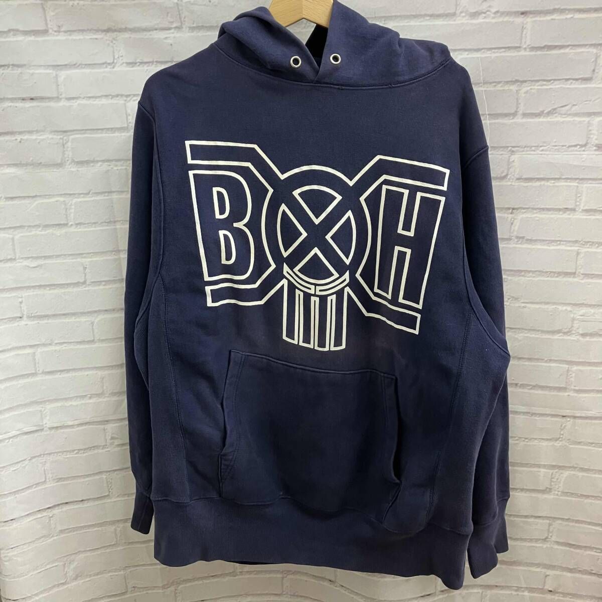 BOUNTY HUNTER バウンティーハンター パーカー 00s 初期 リバース型 ロゴフーディー 古着 サイズ不明 ネイビー