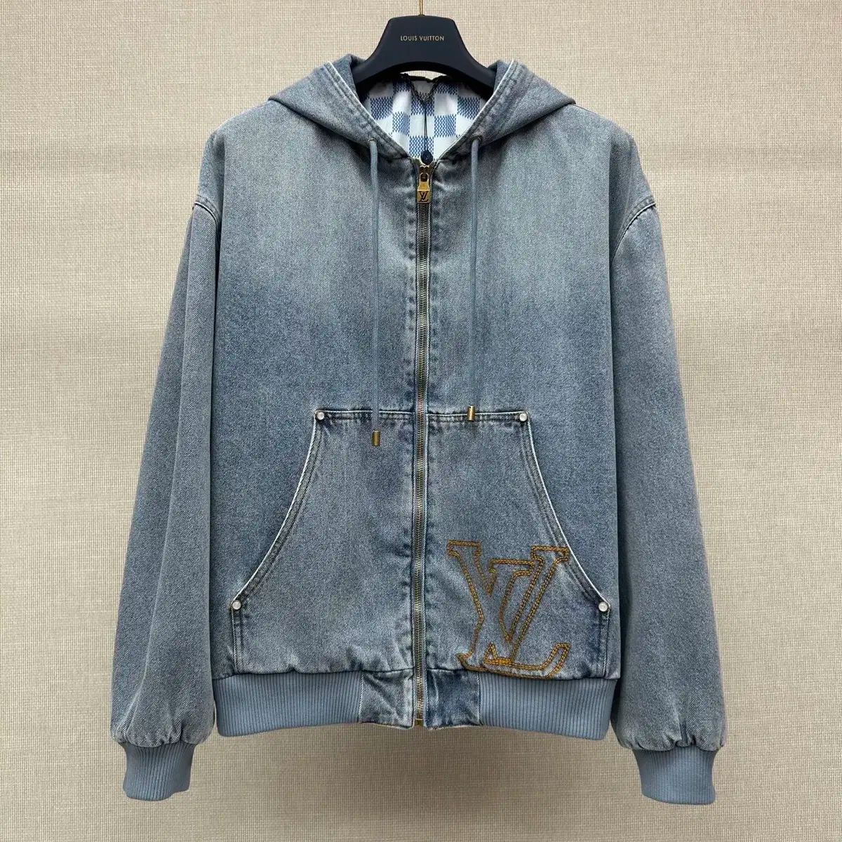 ルイヴィトン ユニセックス カジュアル ロゴ ブルー デニム コート