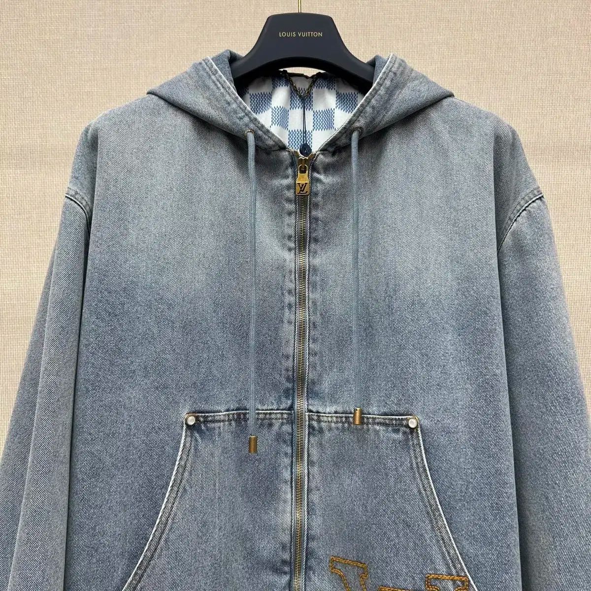 ルイヴィトン ユニセックス カジュアル ロゴ ブルー デニム コート KANDAIZUMI_COM