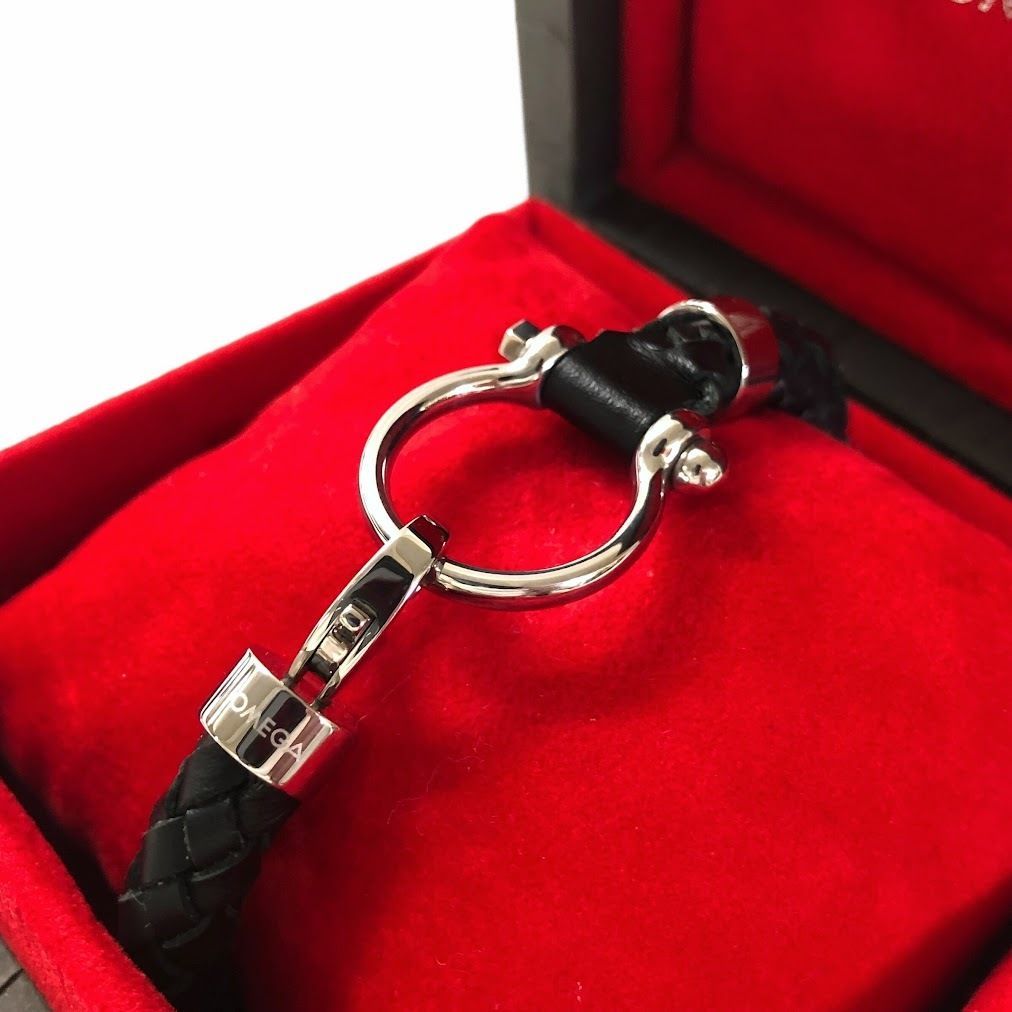 OMEGA オメガ セイリング ブレスレット レザー ブラック 鑑定済み