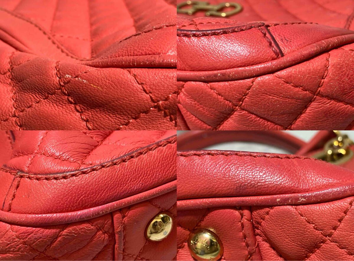 Salvatore Ferragamo サルヴァトーレフェラガモ ハンドバッグ ダブルガンチーニキルティングマトラッセ サーモンピンク DECORATOM_COM_BR