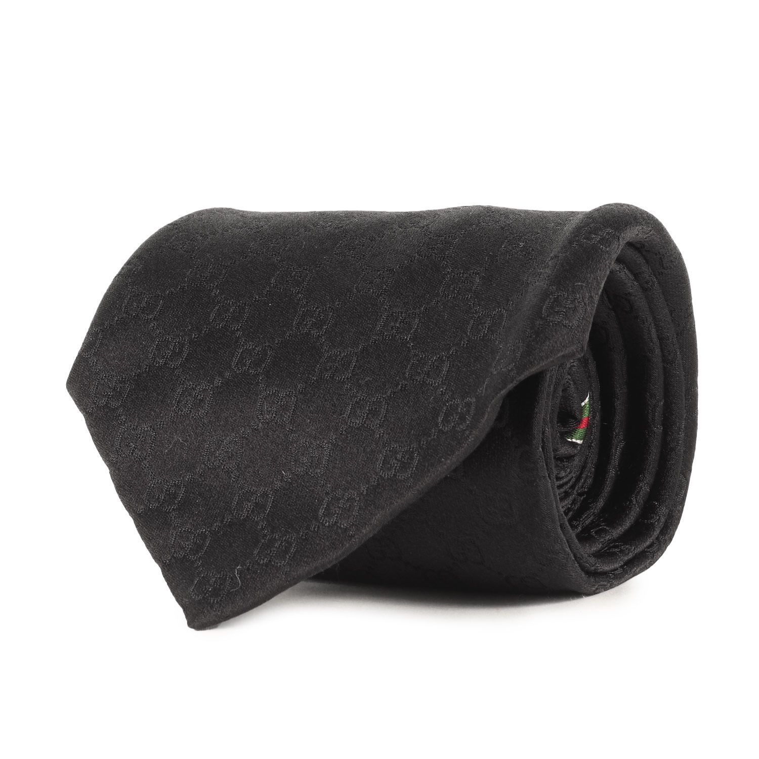 GUCCI グッチ マイクロ GG モノグラム ネクタイ ブラック 黒