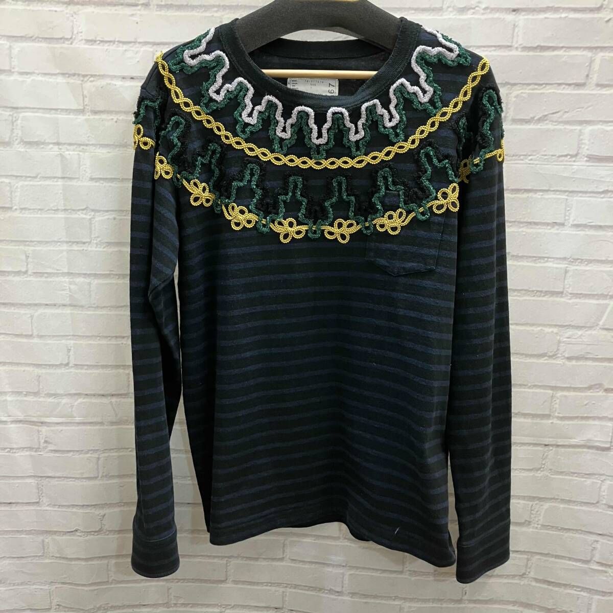 Sacai / サカイ / 長袖Tシャツ / 18SS / 刺繍 / ボーダーロンT / 18 