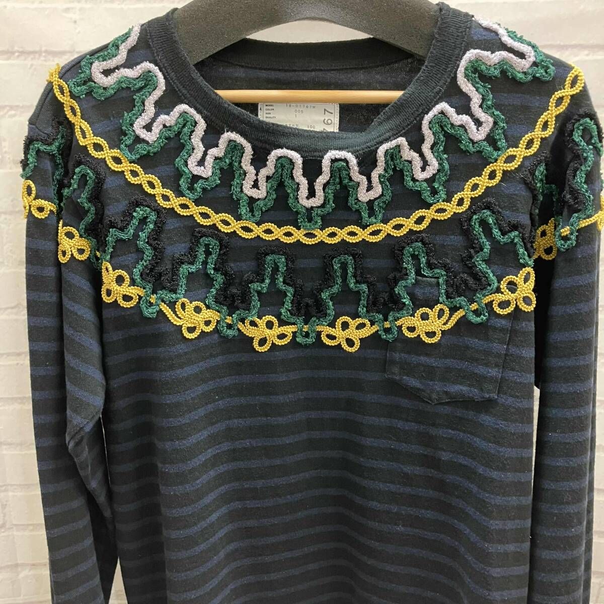 Sacai / サカイ / 長袖Tシャツ / 18SS / 刺繍 / ボーダーロンT / 18 