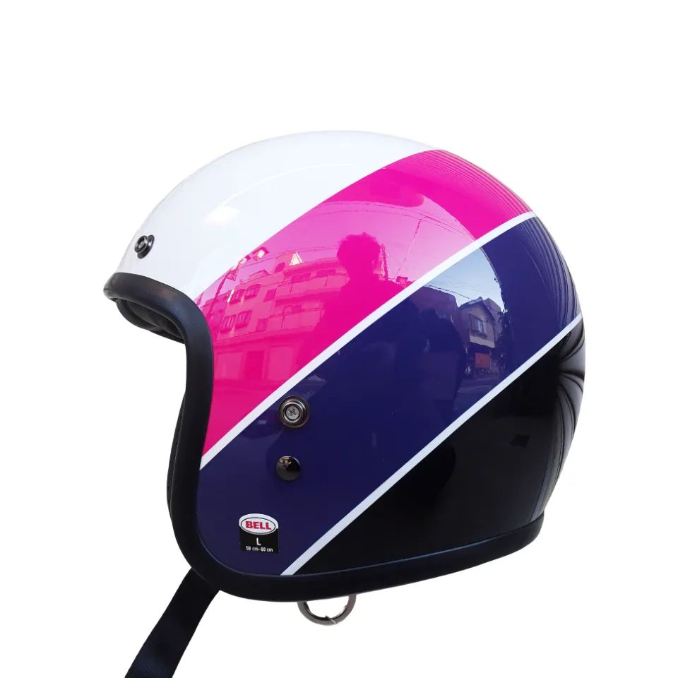 BELL CUSTOM 500 ジェットヘルメット Lサイズ 59-60cm 公道使用不可 RIFF GLOSS PINK PURPLE