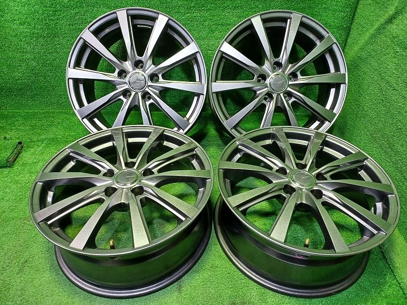 グラス  ｱﾙﾌｧｰﾄﾞ ｳﾞｪﾙﾌｧｲｱ ﾊﾘｱｰ ﾃﾞﾘｶD5 ホイール アルミ ガンメタ 17インチ 7J 5穴 4本 114.3 +38