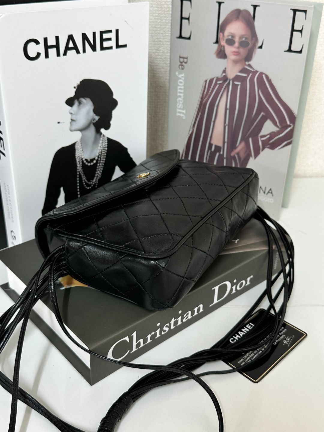 CHANEL シャネル マトラッセ ラムスキン ブラック ショルダーバッグ DECORATOM_COM_BR