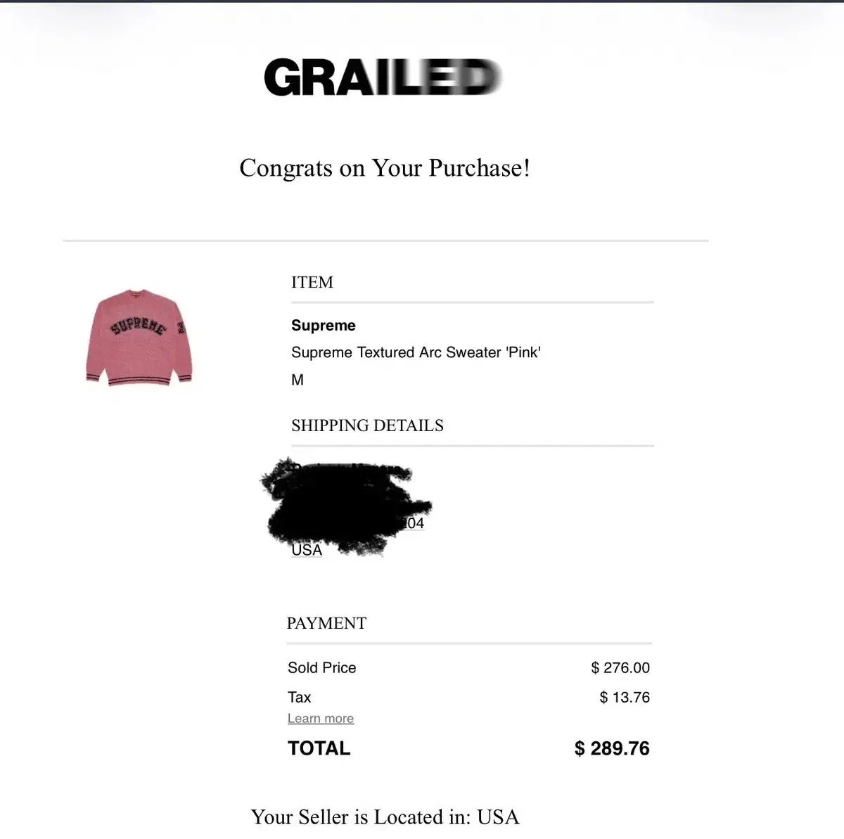 シュプリーム テクスチャード アークス ニット セーター ピンク