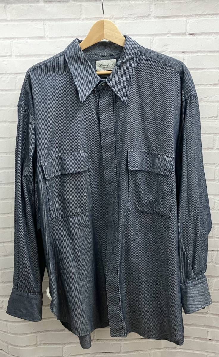 Marvine Pontiak マービンポンティアック Fly Front 3 Button SH MPSM-2001S 長袖シャツ フリーサイズ ネイビー ホワイト