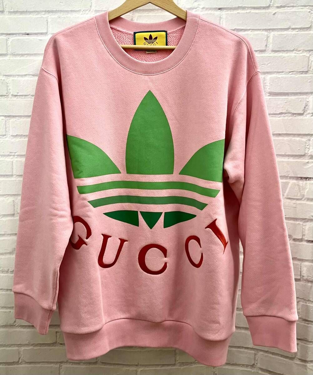 GUCCI グッチ トレーナー スウェット adidasコラボ Sサイズ ピンク
