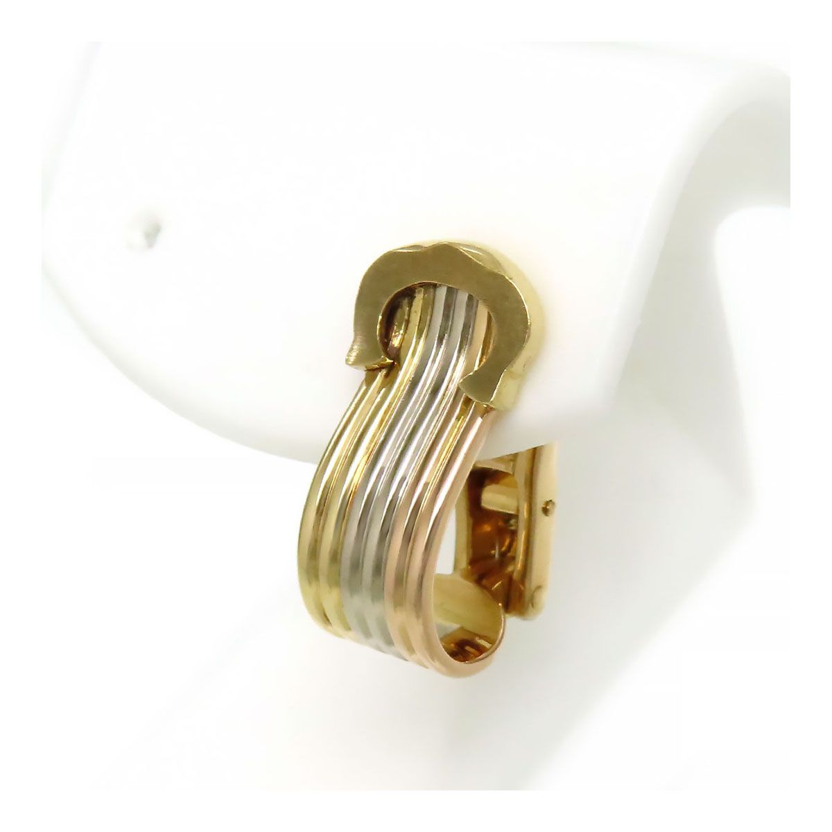 カルティエ 2C イヤリング 片耳用 750 K18YG K18WG K18PG レディース CARTIER ジュエリー