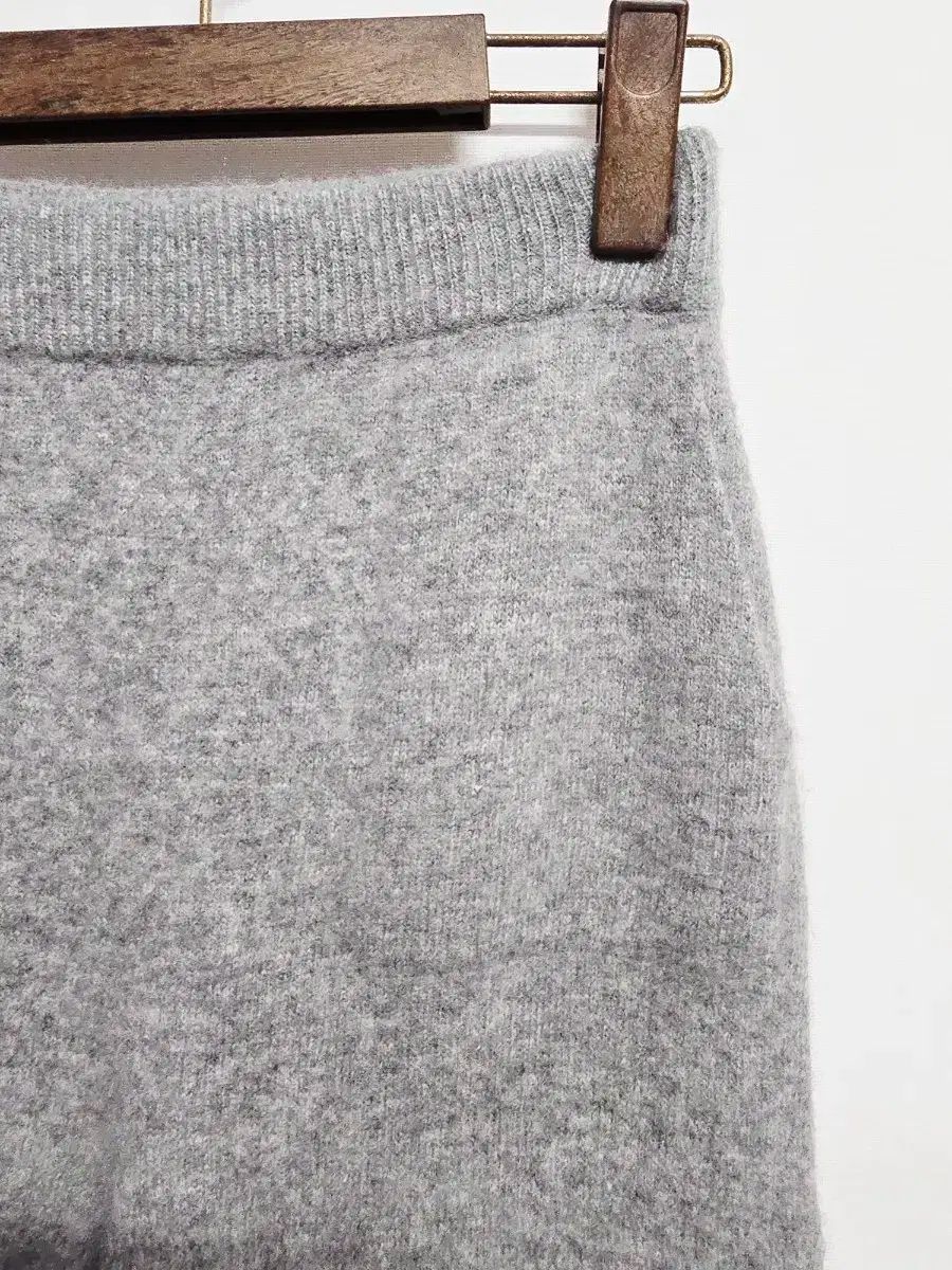 ドマイヤー グレー ニット ホールガーメント ワイド パンツ ウールカシミア ブレンド