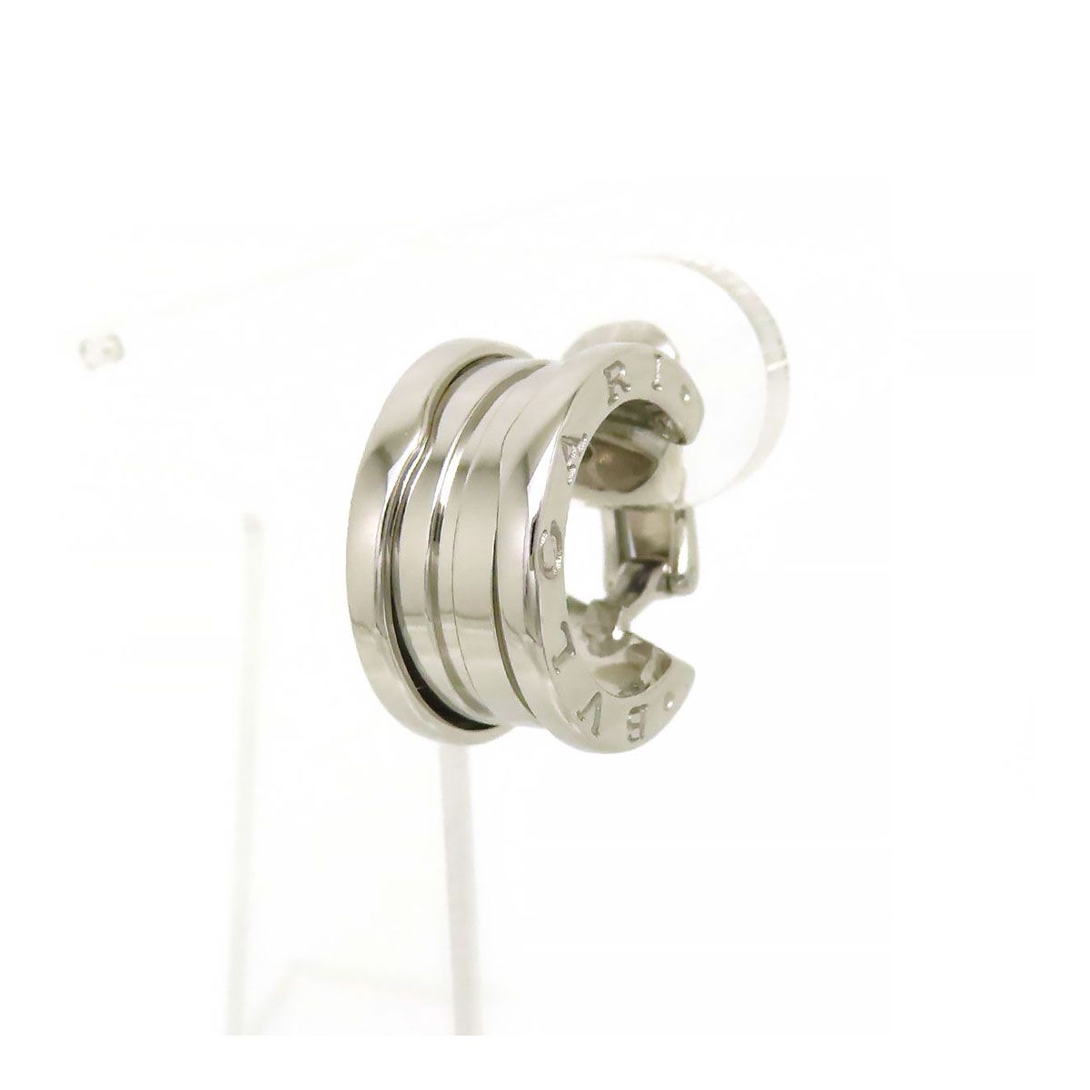 ブルガリ ビーゼロワン フープ イヤリング 左耳用 750 K18WG ユニセックス BVLGARI ジュエリー