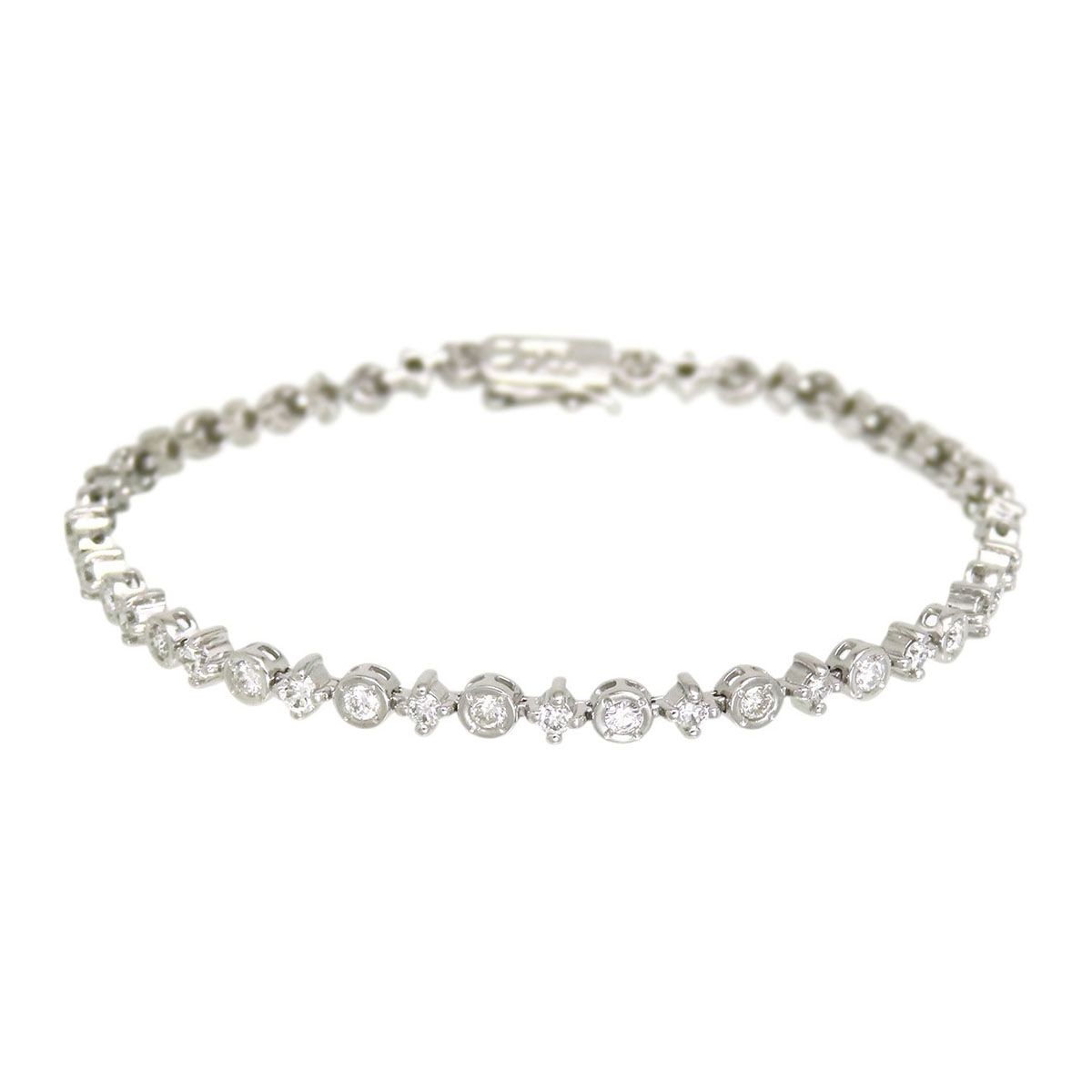 デビアス LINE ダイヤモンド ブレスレット 17.5 K18WG レディース De Beers ジュエリー