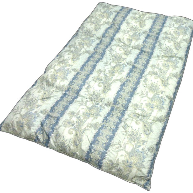 丈220cm 羽毛掛けふとん シングル ブルー フランス産ダウン90% 長期保存品