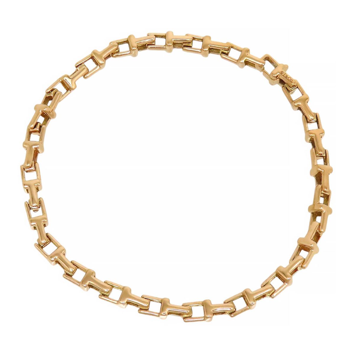 ティファニー Tナロー チェーン ブレスレット 19 AU750 K18PG レディース TIFFANY-Co. ジュエリー