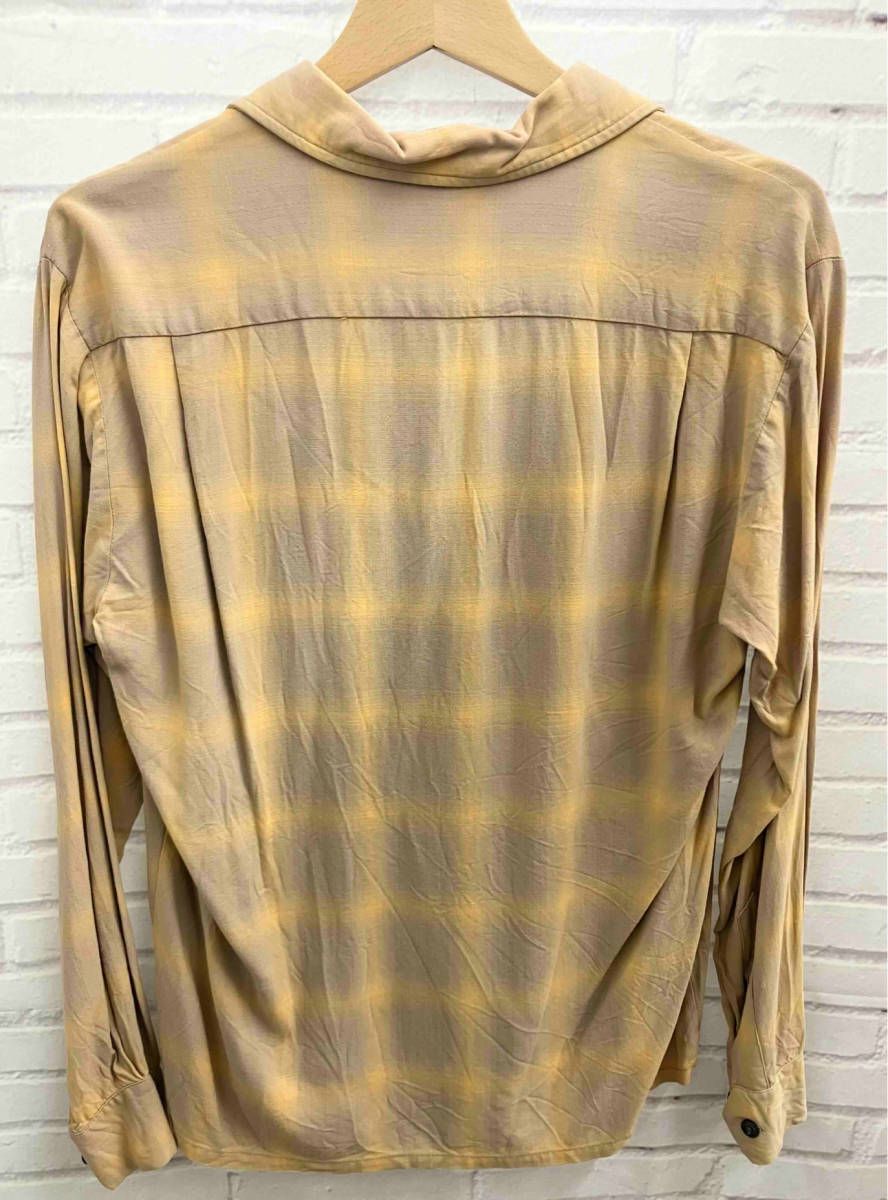 Duke of Hollywood デュークオブハリウッド 長袖シャツ 50s VINTAGE オンブレチェック 開襟シャツ Mサイズ イエロー