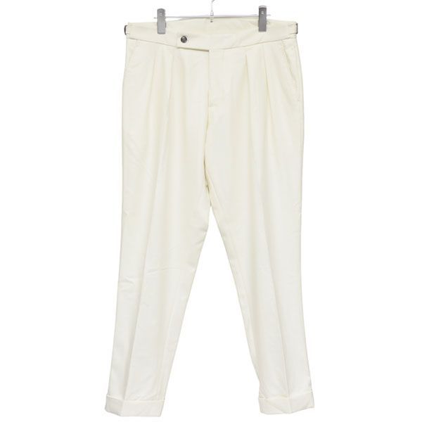 BERWICH ベルウィッチ SCOTCHウールフランネル2インプリーツクロップドパンツ Vb 1504