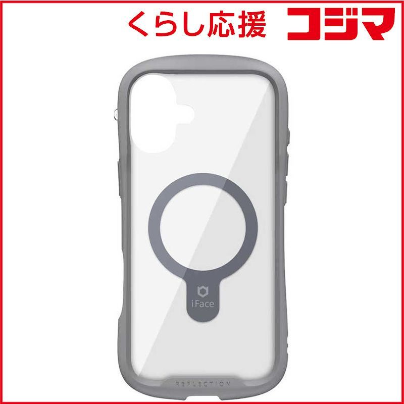 【 新品 未開封 】 HAMEE iPhone 16 Plus(6.7インチ) iFace Reflection MagSynq 強化ガラスクリアケース iFace グレー 41-980125 未使用 送料無料