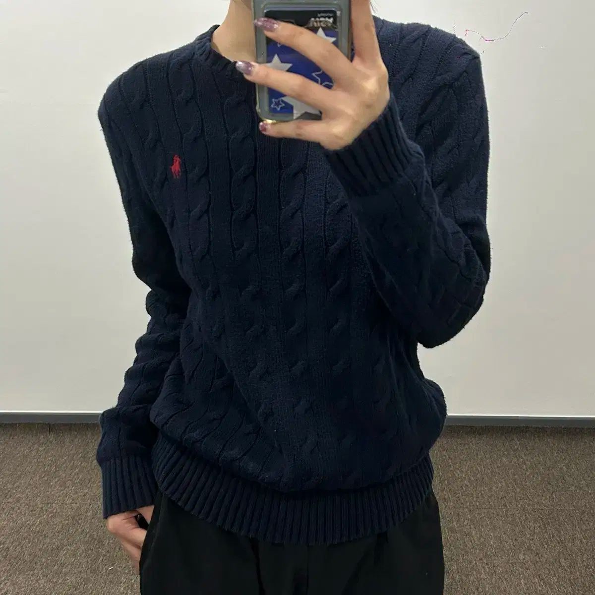 POLO ポロ レッドポニー ネイビー ケーブルニット