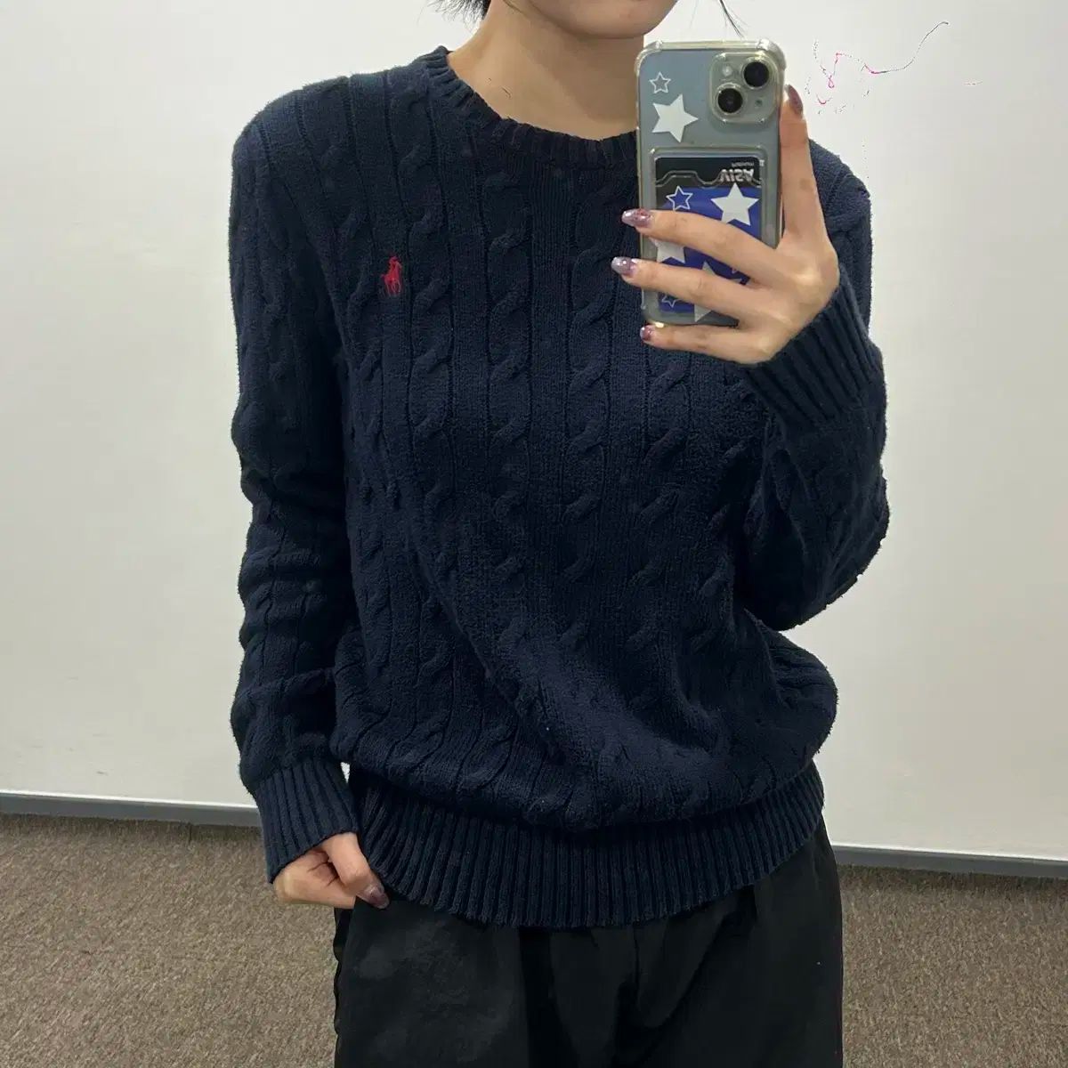 POLO ポロ レッドポニー ネイビー ケーブルニット