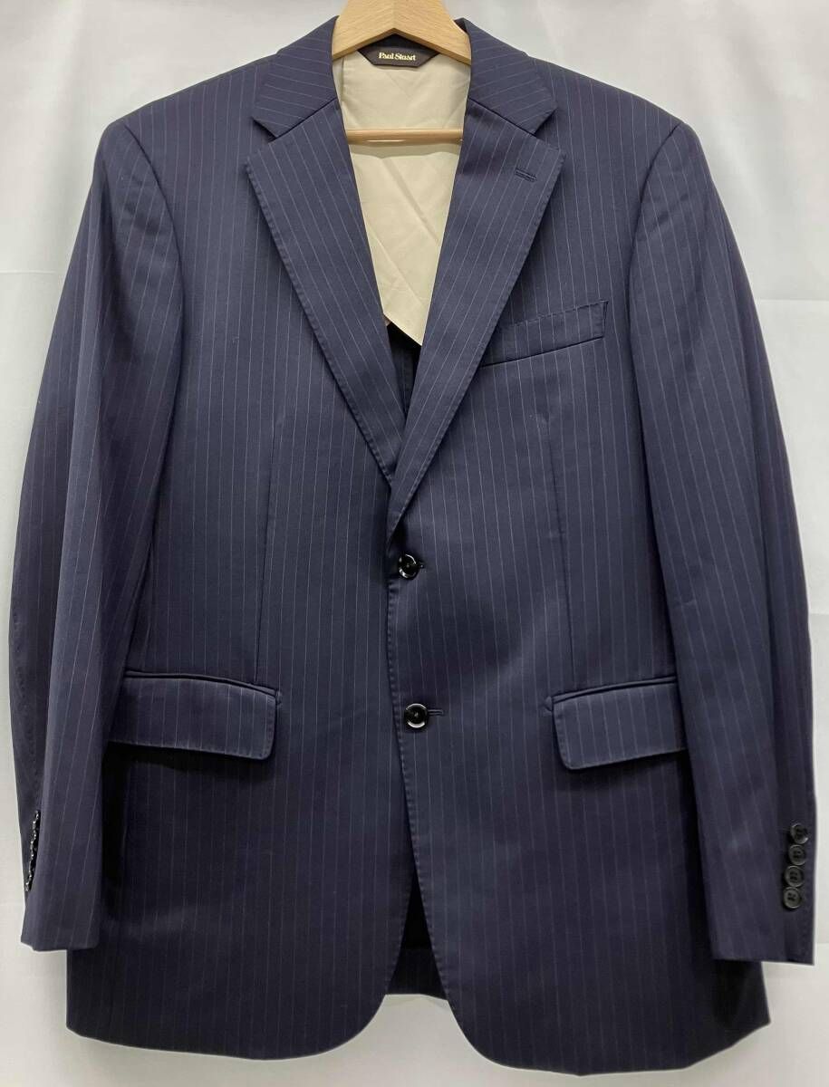 Paul Stuart ポールスチュアート スーツ サイズ48L ジャケット パンツ 上下セット ネイビー ストライプ
