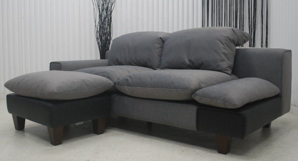 アウトレット 現品限り 一部 大 お洒落なツートン スタイリッシュモダンデザイン ソファー オットマンセット 250328-ノエル3pst