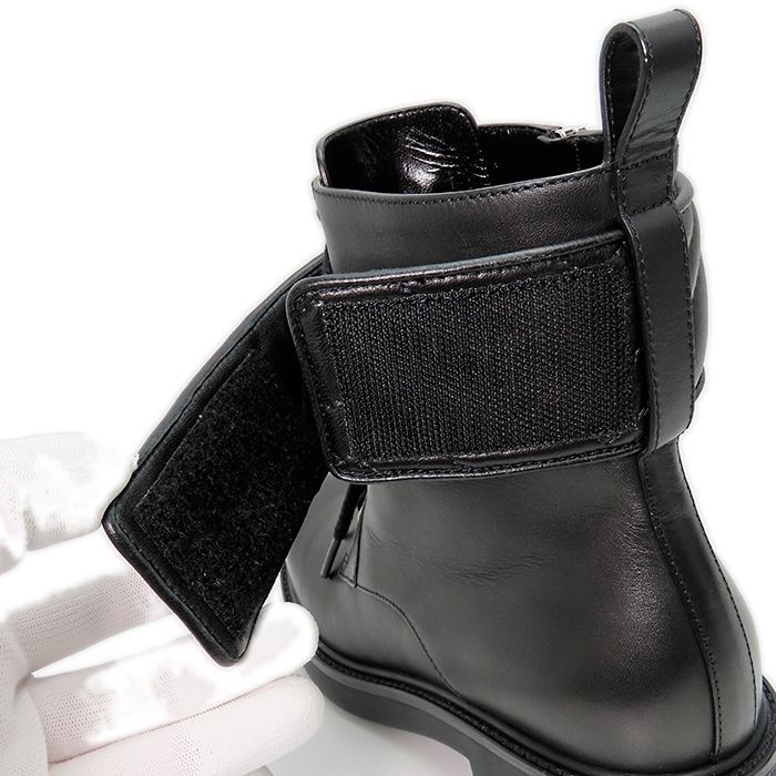  グッチ ショートブーツ レディース 37 約24 cm GGマーモント レザー ブラック 670397 キルティング ベルト レースアップ GUCCI 質屋 丸高 ブランド 25 k 277-1 その他 ブーツ