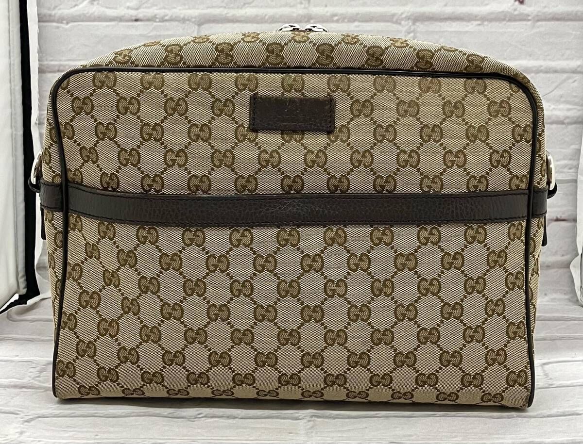 AI鑑定済 GUCCI グッチ ショルダーバッグ 449173 213317 ブラウン