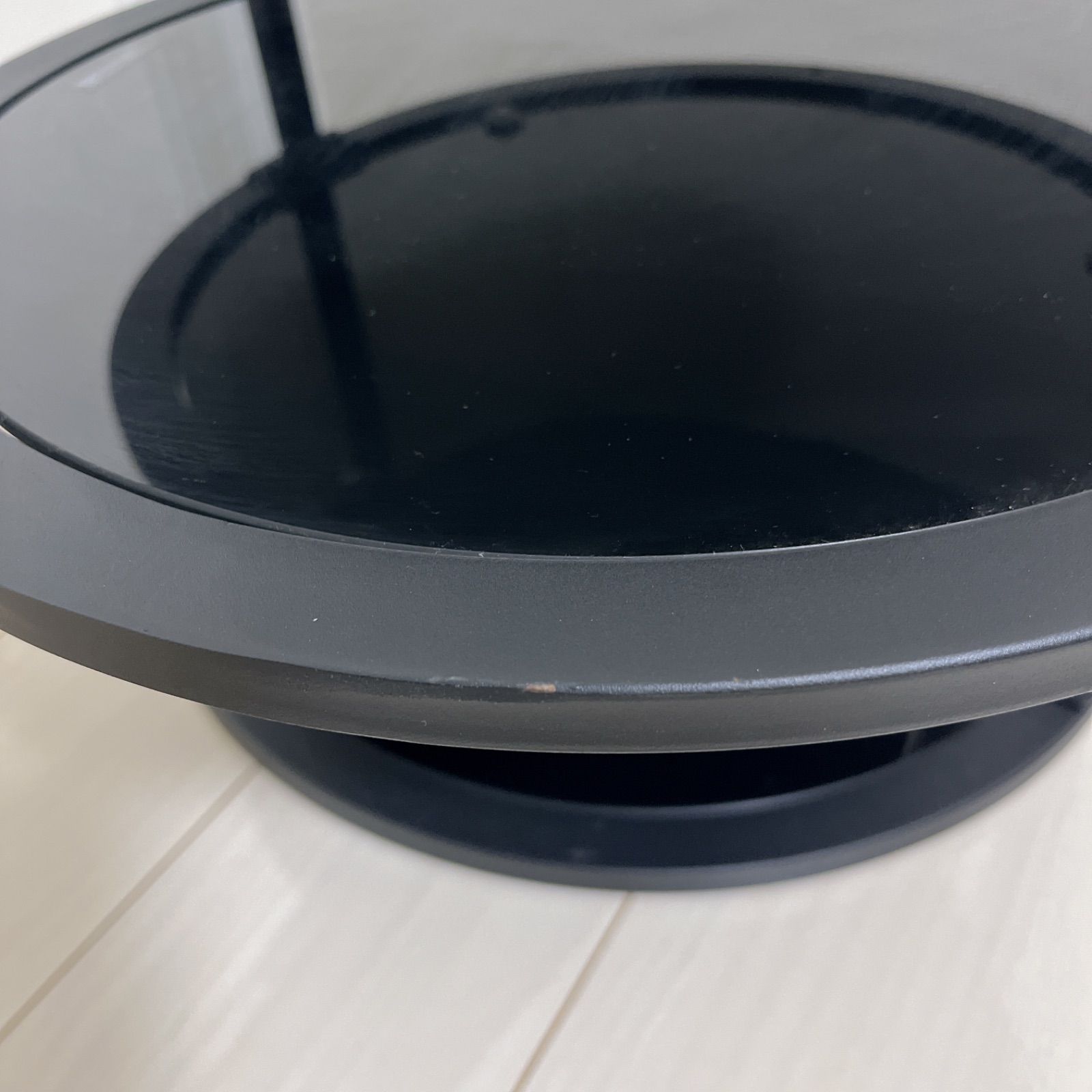 TEMPERED 4段 ラウンドテーブル ガラス天板 丸型 黒 ブラック MARWIL-DEMENAGEMENTS_CH