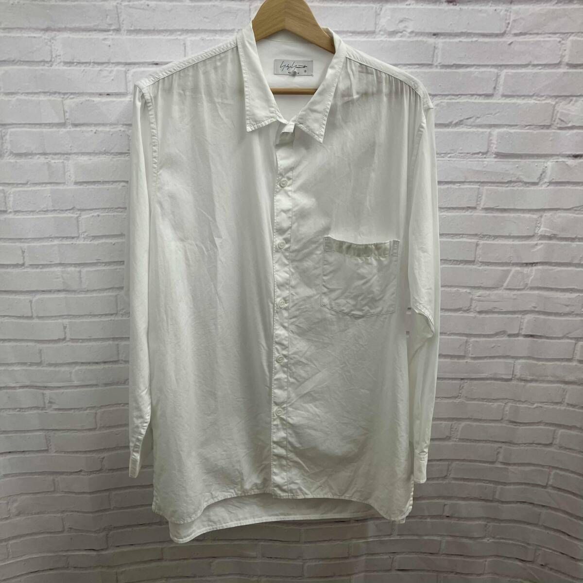 YOHJI YAWAMOTO ヨウジヤマモト 長袖シャツ HG-B04-001 表記サイズ2 ホワイト