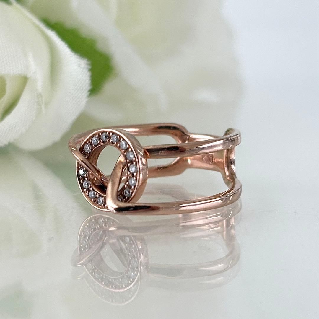 246【ルジアダ】K10 ダイヤモンド サークル リング - メルカリ