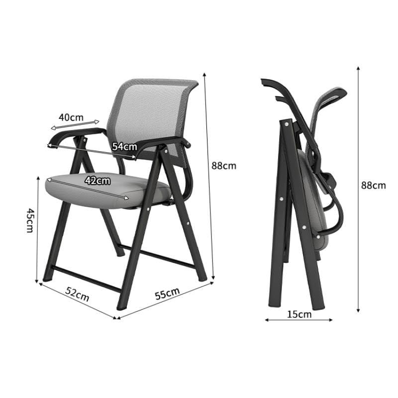 Yeziner 折りたたみ椅子 ミーティングチェア ミーティング 完成品 会議椅子 折りたたみチェア 軽量 パイプイス チェア 会社 ブラック