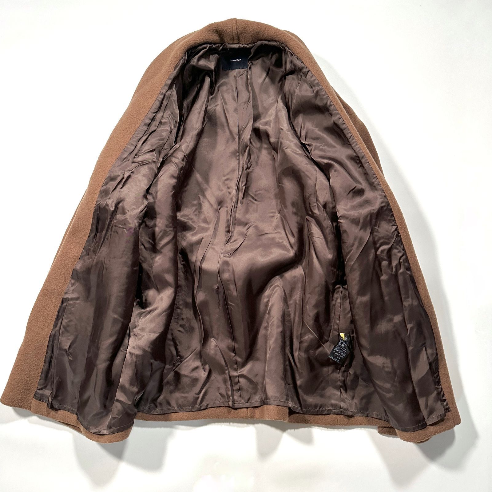 FRAMeWORK ブラウン ウールコート ベルト付き FRAMeWORK ブラウン ウールコート ベルト付き FRAMeWORK ウール コート