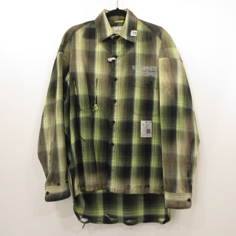 姫路東店 MIHARA YASUHIRO ミハラヤスヒロ 長袖シャツ VINTAGE LIKE CHECK L S SHIRTS J14SH181 加工 サイズ 44 104