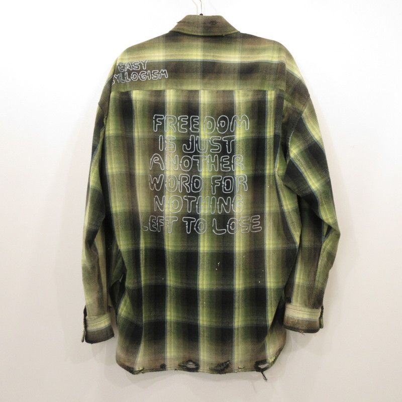 姫路東店 MIHARA YASUHIRO ミハラヤスヒロ 長袖シャツ VINTAGE LIKE CHECK L S SHIRTS J14SH181 加工 サイズ 44 104