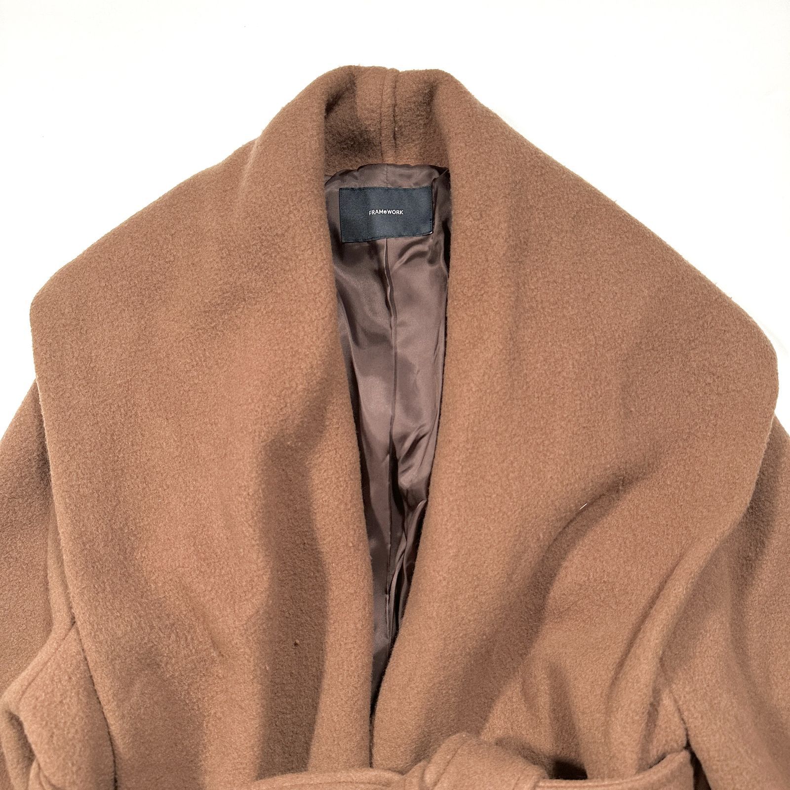FRAMeWORK ブラウン ウールコート ベルト付き FRAMeWORK ブラウン ウールコート ベルト付き FRAMeWORK ウール コート