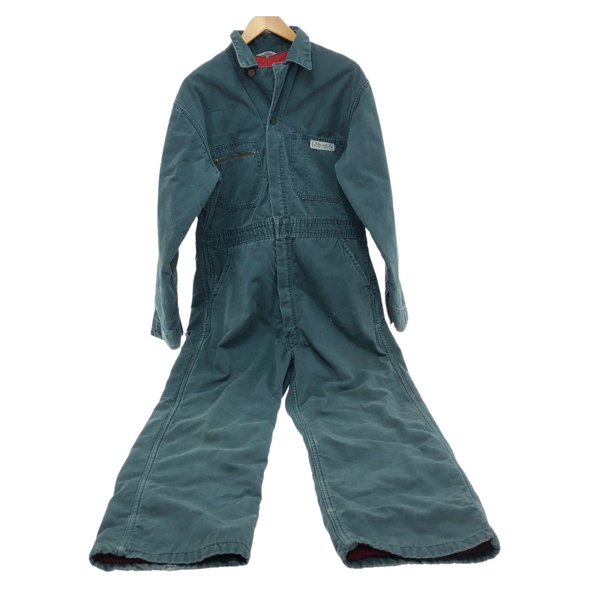 50 60s SNO KING パンツ オールインワン 42 フロントCONMARジッパー ポケット菱形TALON 古着 グリーン