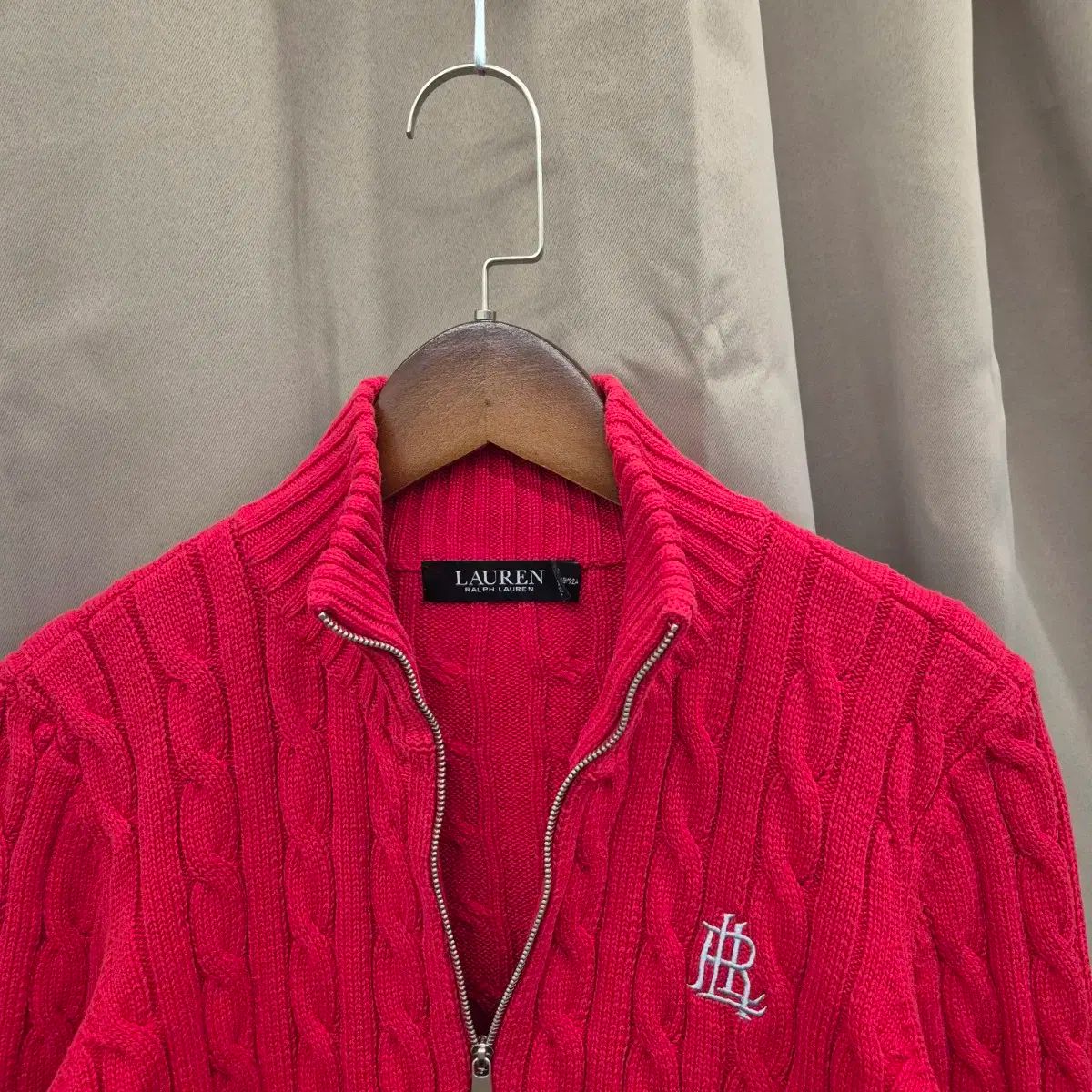ローレン ラルフローレン コットン ニット ジップアップ M