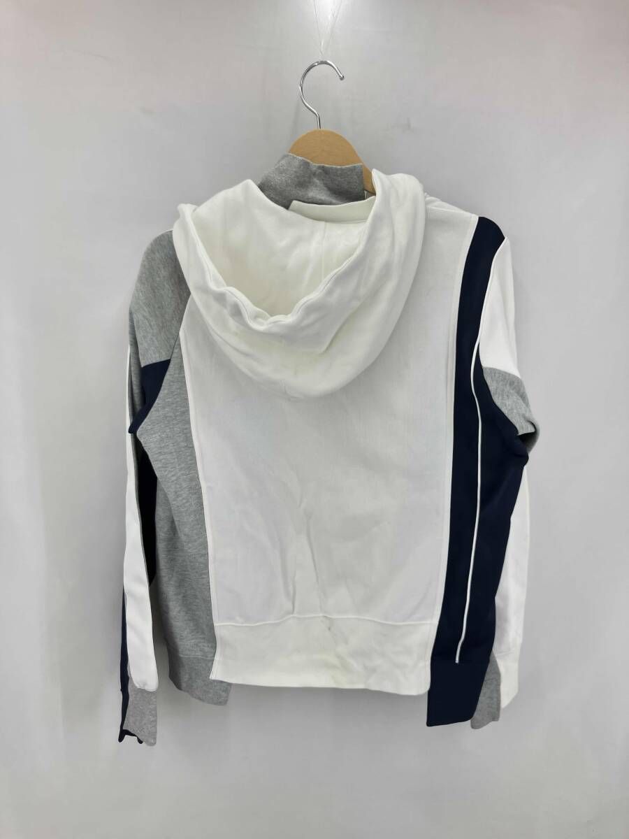 NIKE × sacai ナイキ × サカイ 再構築 CD6303 711 パーカー サイズS ホワイト×ネイビー×グレー 通年