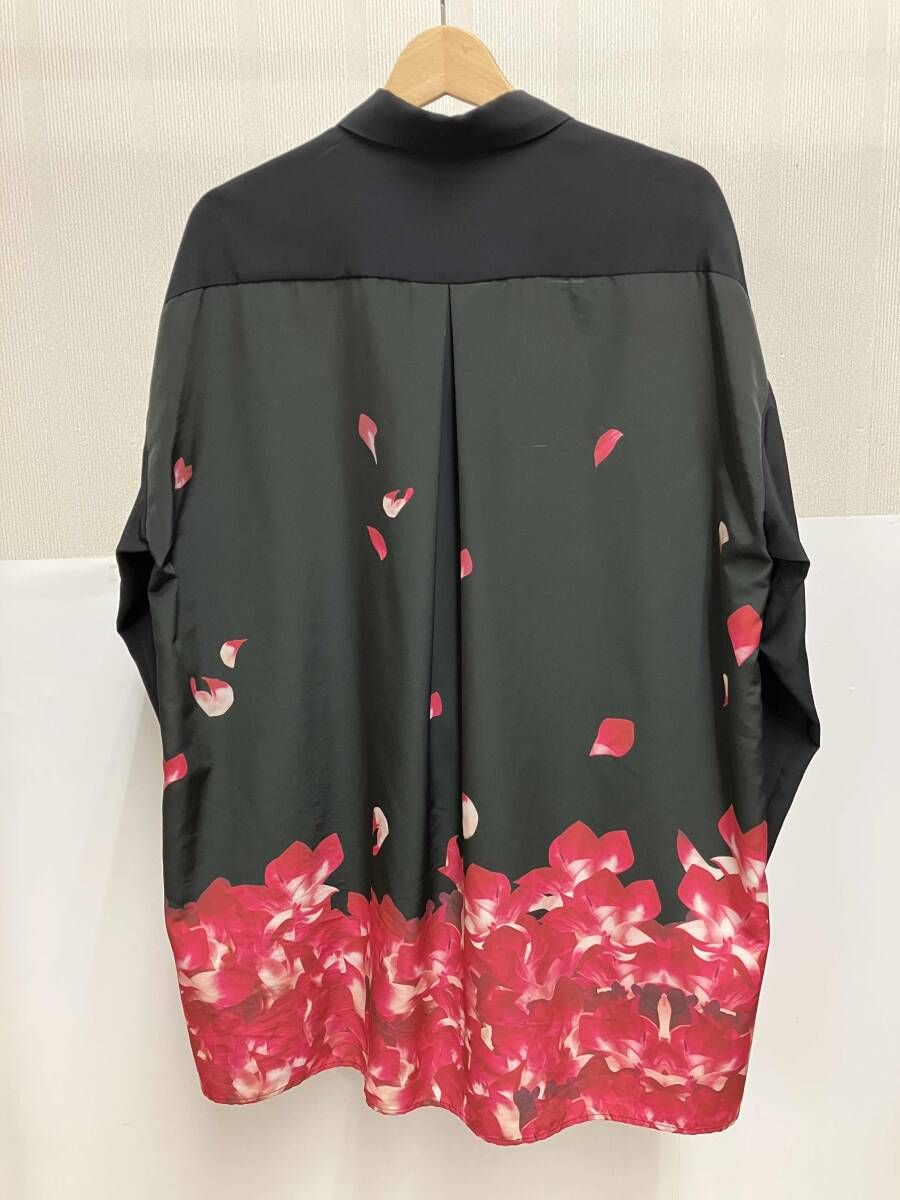meagratia Flower pattern shirt 23231-0503 メアグラーティア フラワーパターンシャツ 長袖シャツ ブラック サイズ2
