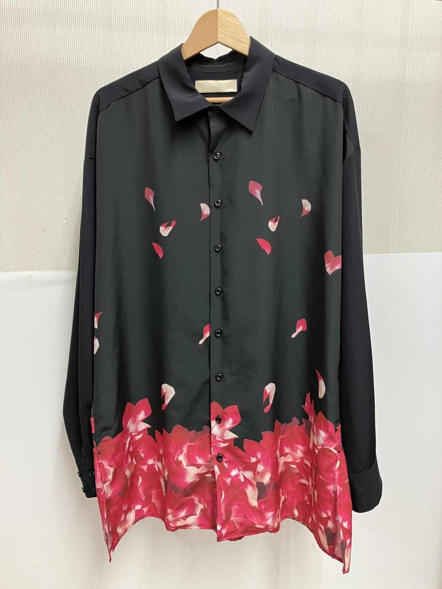 meagratia Flower pattern shirt 23231-0503 メアグラーティア フラワーパターンシャツ 長袖シャツ ブラック サイズ2