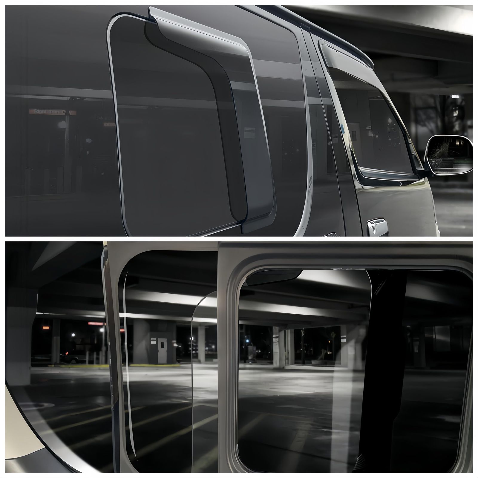 車用サイドバイザー ハイエース 200系 1型 2型 3型 4型 5型 6型 7型 8型 H16.8- スライドドア小窓用バイザー スモークブラック 雨よけ バイザー 車用サイド 車種 両面テープ付き 日よけ カーアクセサリ 日避け 日除け 換気 窓